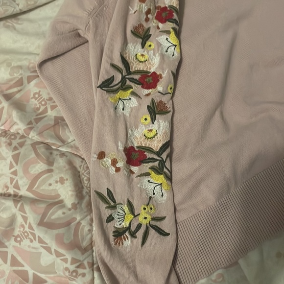 Embroidered Pink Crewneck Sweater - Picture 2 of 3